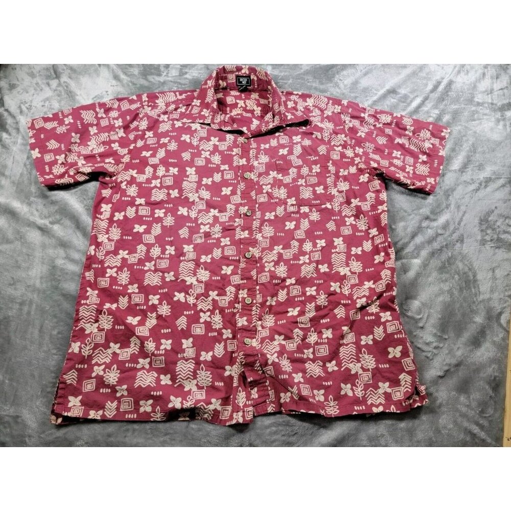 Junction West Mens Button Up‎ Hawaiian Shirt Floral Geometric short sleeve XL